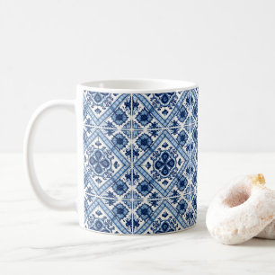 Mediterranean Tiles, Portuguese, Azulejo, Majolica Coffee Mug