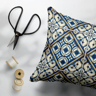 Mediterranean Tiles, Portuguese, Azulejo, Majolica Decorative Cushion
