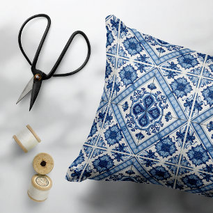 Mediterranean Tiles, Portuguese, Azulejo, Majolica Decorative Cushion