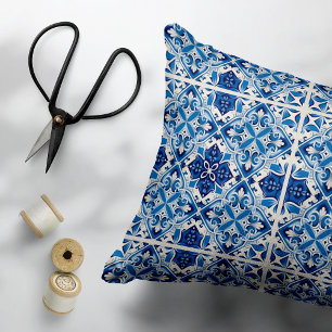 Mediterranean Tiles, Portuguese, Azulejo, Majolica Decorative Cushion