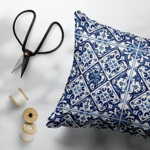Mediterranean Tiles, Portuguese, Azulejo, Majolica Decorative Cushion