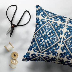 Mediterranean Tiles, Portuguese, Azulejo, Majolica Decorative Cushion