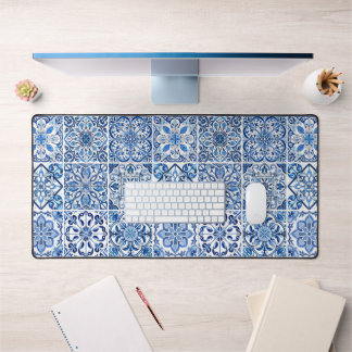 Mediterranean Tiles, Portuguese, Azulejo, Majolica Desk Mat