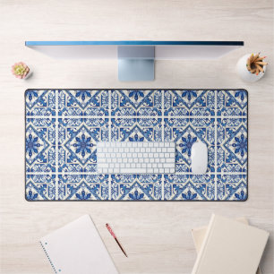 Mediterranean Tiles, Portuguese, Azulejo, Majolica Desk Mat
