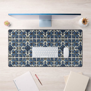 Mediterranean Tiles, Portuguese, Azulejo, Majolica Desk Mat
