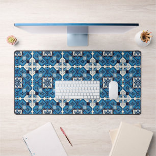 Mediterranean Tiles, Portuguese, Azulejo, Majolica Desk Mat