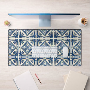 Mediterranean Tiles, Portuguese, Azulejo, Majolica Desk Mat