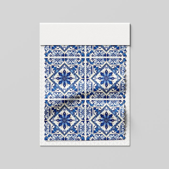 Mediterranean Tiles, Portuguese, Azulejo, Majolica Fabric (Creator Uploaded)