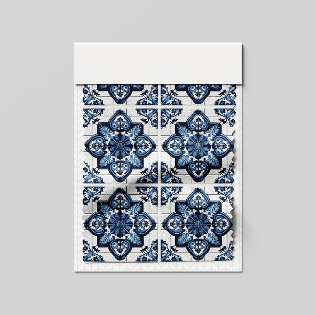 Mediterranean Tiles, Portuguese, Azulejo, Majolica Fabric (Creator Uploaded)