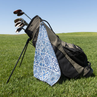 Mediterranean Tiles, Portuguese, Azulejo, Majolica Golf Towel