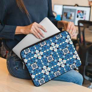 Mediterranean Tiles, Portuguese, Azulejo, Majolica Laptop Sleeve