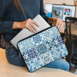 Mediterranean Tiles, Portuguese, Azulejo, Majolica Laptop Sleeve<br><div class="desc">Elegant,  stylish and sophisticated pattern with Mediterranean tiles in blue and white colour. Modern and trendy gift,  perfect for the Azulejo lover in your life.</div>