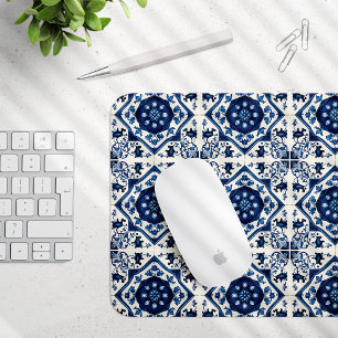 Mediterranean Tiles, Portuguese, Azulejo, Majolica Mouse Mat