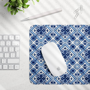 Mediterranean Tiles, Portuguese, Azulejo, Majolica Mouse Mat