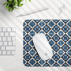 Mediterranean Tiles, Portuguese, Azulejo, Majolica Mouse Mat