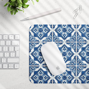 Mediterranean Tiles, Portuguese, Azulejo, Majolica Mouse Mat