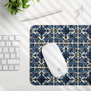 Mediterranean Tiles, Portuguese, Azulejo, Majolica Mouse Mat