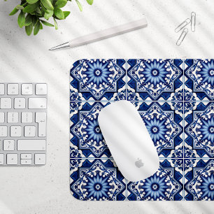 Mediterranean Tiles, Portuguese, Azulejo, Majolica Mouse Mat
