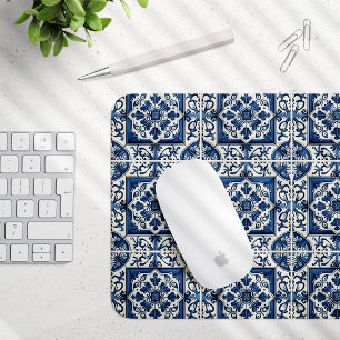 Mediterranean Tiles, Portuguese, Azulejo, Majolica Mouse Mat