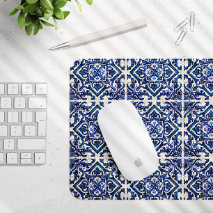Mediterranean Tiles, Portuguese, Azulejo, Majolica Mouse Mat