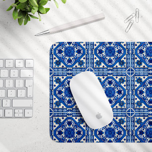 Mediterranean Tiles, Portuguese, Azulejo, Majolica Mouse Mat