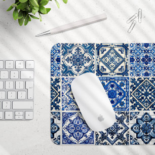 Mediterranean Tiles, Portuguese, Azulejo, Majolica Mouse Mat