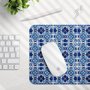 Mediterranean Tiles, Portuguese, Azulejo, Majolica Mouse Mat