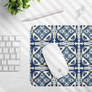 Mediterranean Tiles, Portuguese, Azulejo, Majolica Mouse Mat