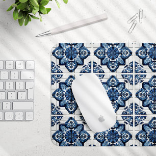 Mediterranean Tiles, Portuguese, Azulejo, Majolica Mouse Mat