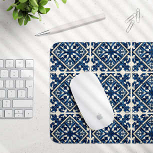 Mediterranean Tiles, Portuguese, Azulejo, Majolica Mouse Mat