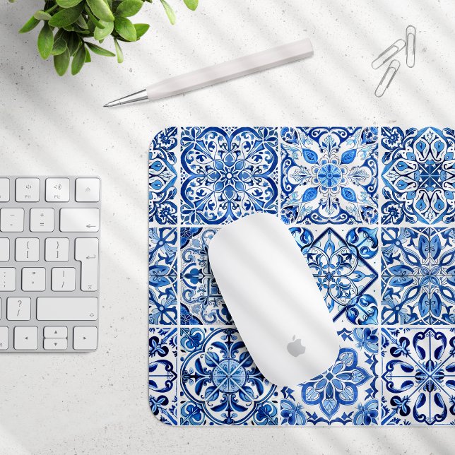 Mediterranean Tiles, Portuguese, Azulejo, Majolica Mouse Mat (Creator Uploaded)