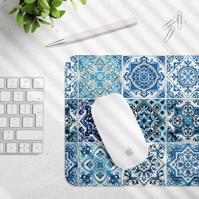 Mediterranean Tiles, Portuguese, Azulejo, Majolica Mouse Mat (Creator Uploaded)