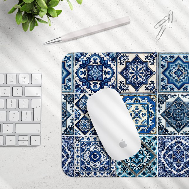 Mediterranean Tiles, Portuguese, Azulejo, Majolica Mouse Mat (Creator Uploaded)