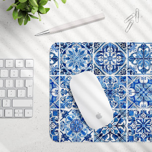 Mediterranean Tiles, Portuguese, Azulejo, Majolica Mouse Mat
