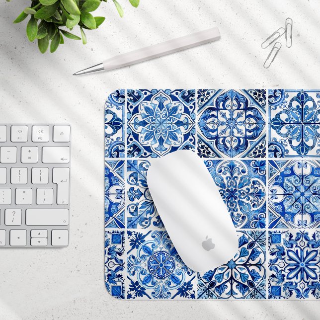 Mediterranean Tiles, Portuguese, Azulejo, Majolica Mouse Mat (Creator Uploaded)