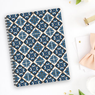 Mediterranean Tiles, Portuguese, Azulejo, Majolica Notebook