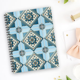 Mediterranean Tiles, Portuguese, Azulejo, Majolica Notebook