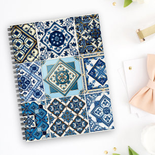 Mediterranean Tiles, Portuguese, Azulejo, Majolica Notebook
