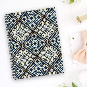 Mediterranean Tiles, Portuguese, Azulejo, Majolica Notebook