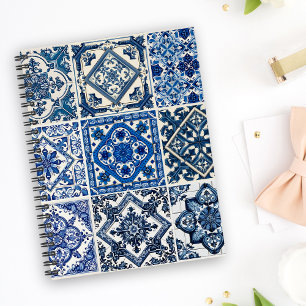 Mediterranean Tiles, Portuguese, Azulejo, Majolica Notebook