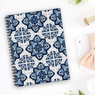 Mediterranean Tiles, Portuguese, Azulejo, Majolica Notebook