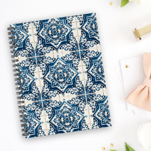 Mediterranean Tiles, Portuguese, Azulejo, Majolica Notebook