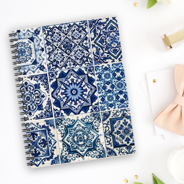 Mediterranean Tiles, Portuguese, Azulejo, Majolica Notebook (Creator Uploaded)