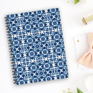 Mediterranean Tiles, Portuguese, Azulejo, Majolica Notebook