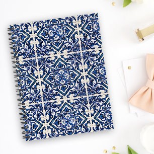 Mediterranean Tiles, Portuguese, Azulejo, Majolica Notebook