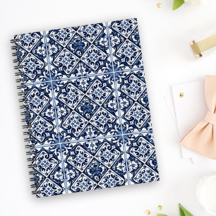 Mediterranean Tiles, Portuguese, Azulejo, Majolica Notebook