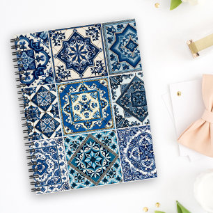 Mediterranean Tiles, Portuguese, Azulejo, Majolica Notebook