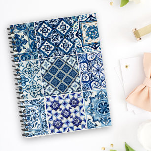 Mediterranean Tiles, Portuguese, Azulejo, Majolica Notebook
