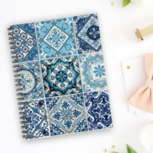 Mediterranean Tiles, Portuguese, Azulejo, Majolica Notebook