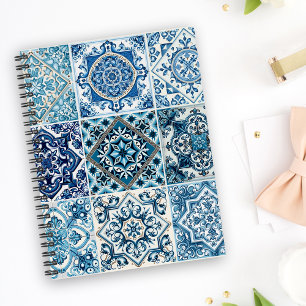 Mediterranean Tiles, Portuguese, Azulejo, Majolica Notebook